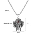 thumbnail image 2 of PikaLF Elephant Head Necklace for Men, Hip Hop Ganesha Elephant Necklace, Norse Viking Elephant Pendant Necklace with 23.6"Chain, Stainless Steel Punk Rock Lucky Elephant Pendant, 2 of 2