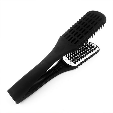 SIEYIO Pro Hairdressing Straightener Nylon Hair Straightening Double Brushes V Shape Comb Clamp Not Hurt Styling Tools