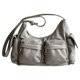 thumbnail image 1 of Bolso Bandolera Retro Con Múltiples Bolsillos Bolso Bandolera Hombro Errante PU (Gris), 1 of 9