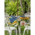 thumbnail image 3 of Outdoor Tablecloth with Umbrella Hole for Patio/Picnic/Party/Camping, Summer Sunflowers Waterproof Table Cloth Round Cover Washable, Country Botanical Budding Flowers (Dia 60"), 3 of 8