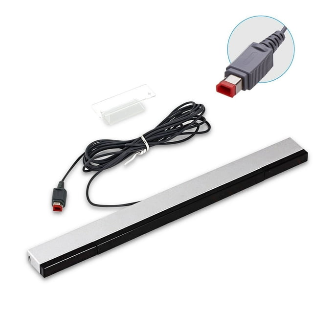 EIGTHTAIL Barre de Capteur Infrarouge Filaire Compatible avec Console Wii Wii U, Barre de Capteur de Récepteur de Mouvement IR Ray Filaire avec Support