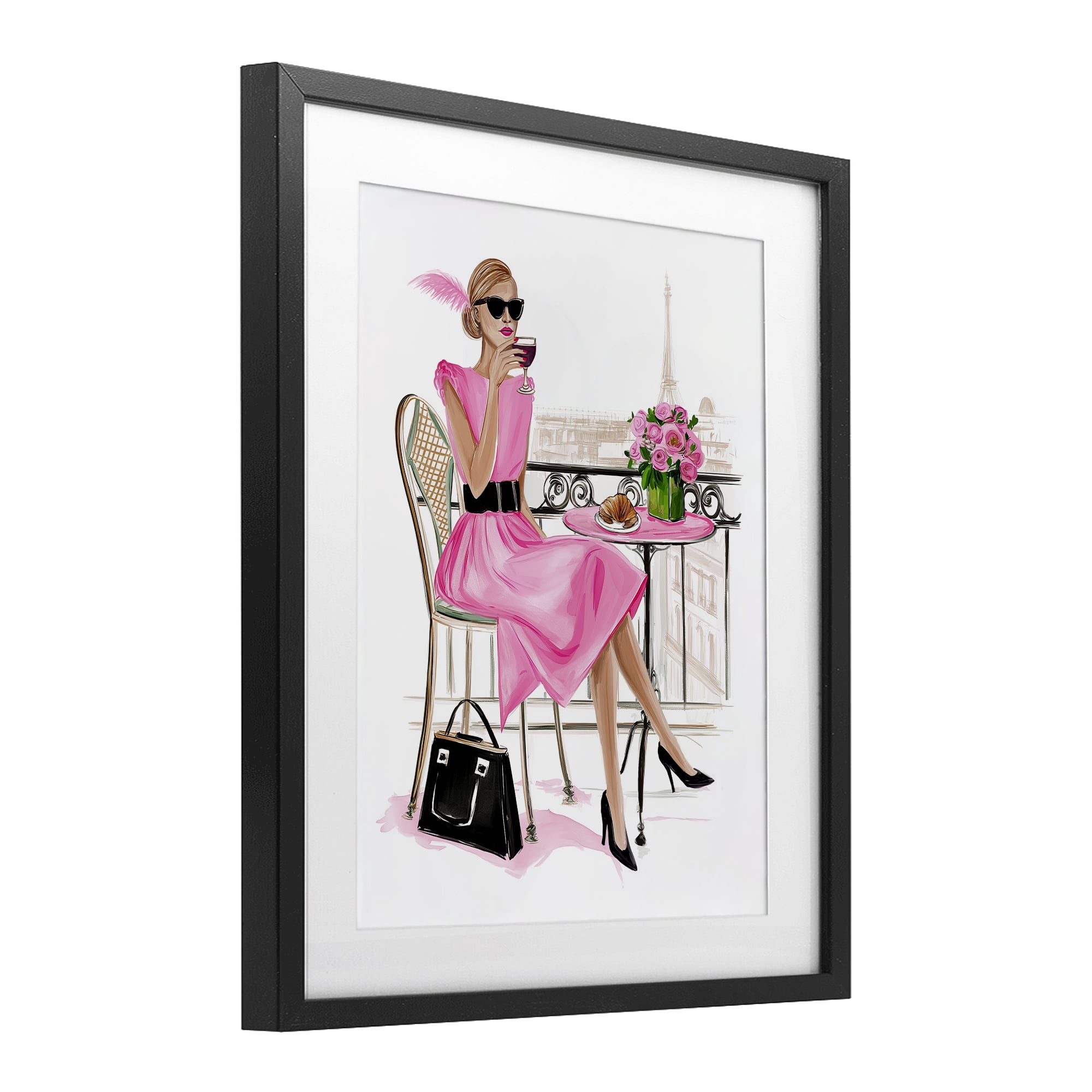 Stupell Industries Parisian Chic on Cafe Balcony Black Framed Print Under Glass, design by Jess Stempel