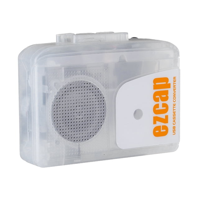Portable USB Cassette Player EACAP249 - White, ABS Material, Built-in Speaker, 3.5mm Earphone Jack, MP3/WAV Conversion, Plug-and-Play, Includes Type-C Cable, User Manual, Ideal for Windows & Mac
