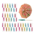 thumbnail image 4 of Sombrillas de papel para cócteles, palitos para pastel de frutas, artesanías, selecciones de comida desechables, mini de papel para festivales 50 piezas, 4 of 9