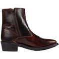 thumbnail image 2 of Old West Brown Mens Leather Ankle Zip Ankle Boots 9.5D, 2 of 2