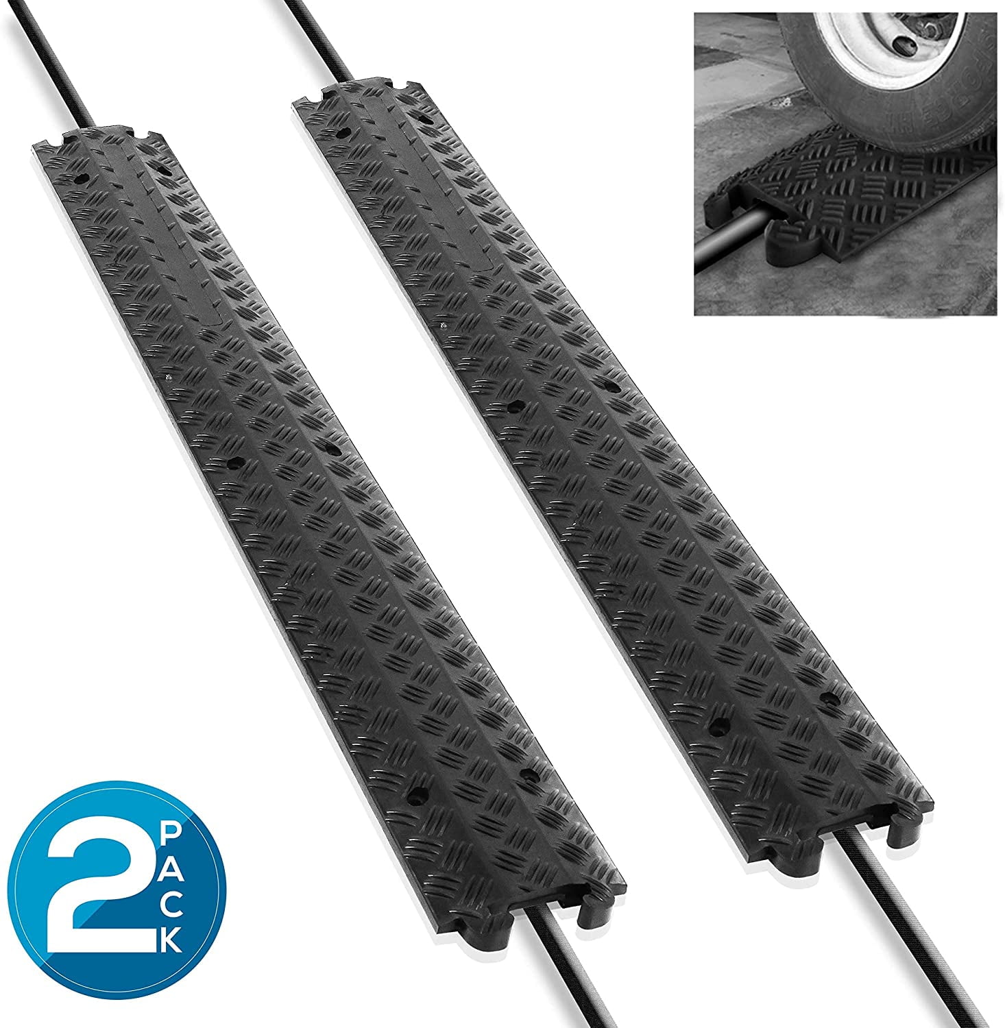 Pyle Ramp1 Channel Rubber Floor Cord ConcealerHeavy Duty Cable