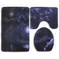 thumbnail image 1 of ABPHQTO Universo de la nebulosa del espacio azul Juego de alfombras de baño de 3 piezas Alfombra de baño Alfombra de contorno y tapa de inodoro, 1 of 2