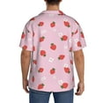 thumbnail image 3 of Sikiie Strawberry Floral Men's Wrinkle Free Untucked Cuban Shirt Business Casual Button Down Shirts Short Sleeve ShirtX-Large, 3 of 5