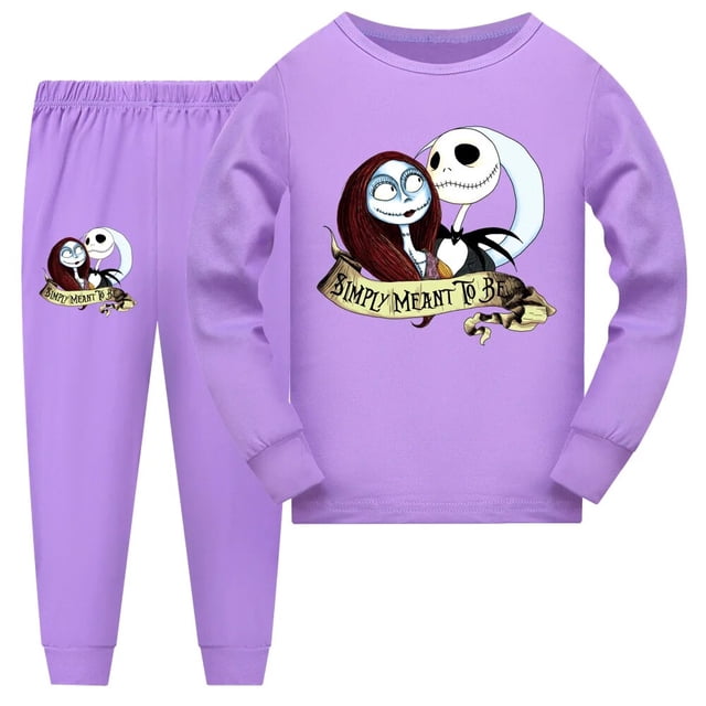Pijamas de Nightmare Be for Christmas para niños, ropa de dormir de otoño e invierno, conjunto de pijamas para bebés, camiseta, pantalones, traje para niñas, camisetas de manga larga