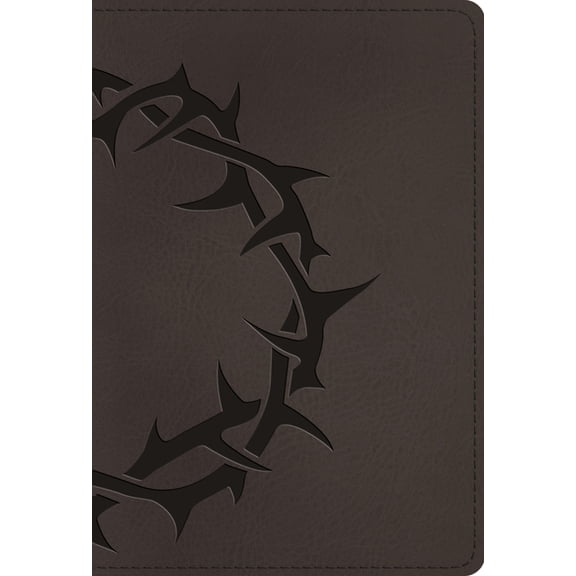 ESV Large Print Compact Bible, Red Letter (Trutone, Charcoal, Crown Design), (Hardcover)