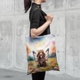 thumbnail image 4 of Welcome Spring Fairy Boykin Spaniel in Flower Meadow All Over Print 3D Canvas Tote Bag Dog Lover Reusable Handbag - 13002, 4 of 5