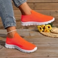 thumbnail image 5 of Domzle Walking Shoes Women Slip on Sneaker Non Slip Work Arch Support Tennis Plantar Fasciitis Orthopedic Breathable Mesh Comfortable Ladies Nursing Orange 37, 5 of 7