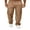 Khaki, variant on Men's Casual Pants Stretch Waist Straight Fit Relaxed Cargo Pants