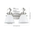 thumbnail image 4 of JONATHAN Y Phineas 16.25" 2-Light Adjustable Farmhouse Bohemian Iron LED Vanity Light, White/Nickel, 4 of 9