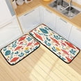 thumbnail image 7 of 2-Piece Kitchen Mat Set Non Slip Washable Floor Mats Decorative Rugs for Kitchen Sink Laundry Cartoon Red Mushroom Pattern, 7 of 7