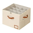 thumbnail image 1 of Beige Foldable Fabric Storage Box, Breathable Shoe Organizer With Lid, Closet Shelf Organizer For Home, Compact Foldable Design, 16.93X16.93X12.6In Unfolded, 1 of 6