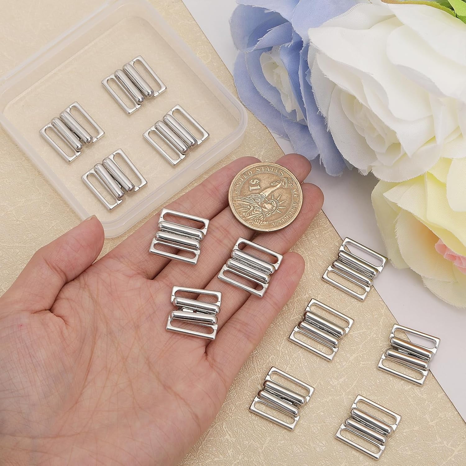 Resistant 304 Stainless Steel Magnetic Clasps with Glue-in Ends Matte Surface Rectangle Stainless Steel Color 18.5x12.5x6mm Hole: 3x10mm