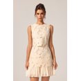 thumbnail image 2 of Vestido bellabarnetten Tanisha con cuello redondo y flores sin mangas, 2 of 8