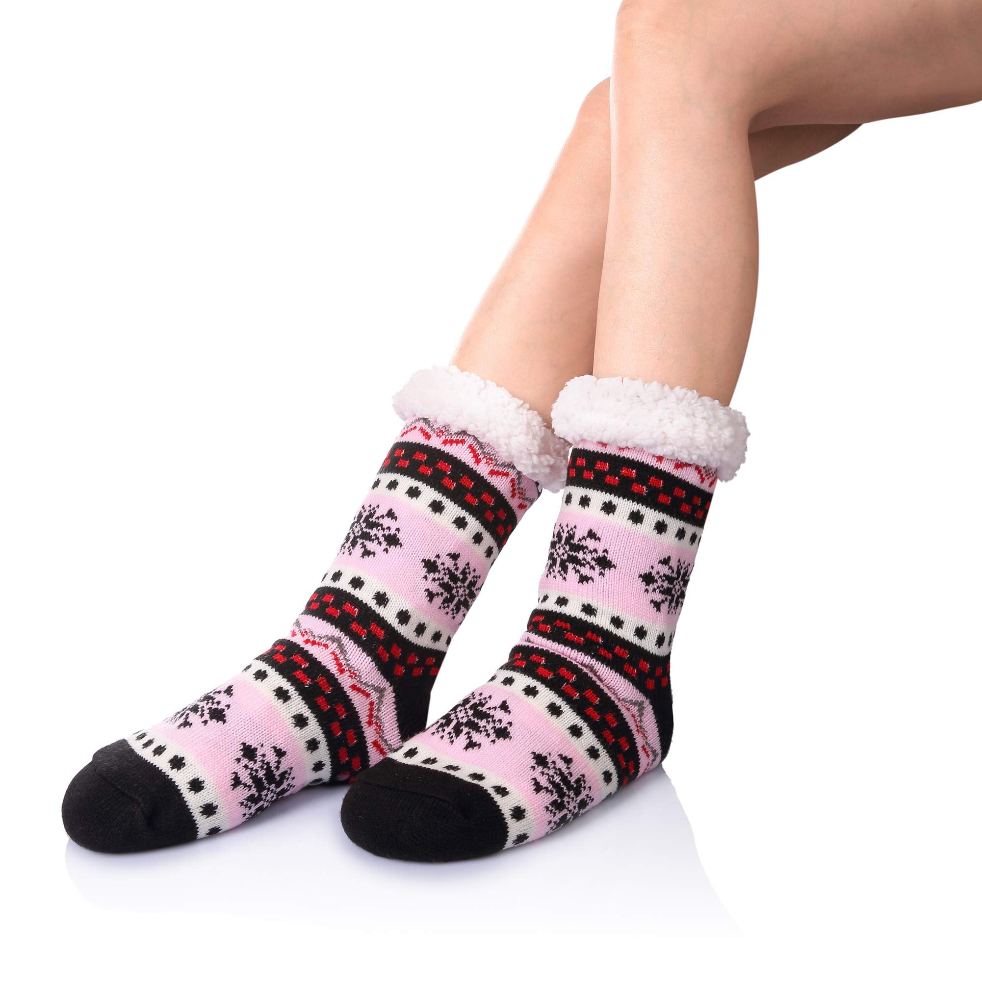 Socks Mens Ladies Thick Winter Thermal Non Slip Christmas Slipper Socks