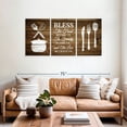 thumbnail image 2 of Elephant Stock Bless The Food Wall Sign Wall Art - Horizontal Multi Panel Canvas - Kitchen Wall Decor - Wall Signs Multi Panel - White And Brown Decor - 62" x 30", 2 of 8
