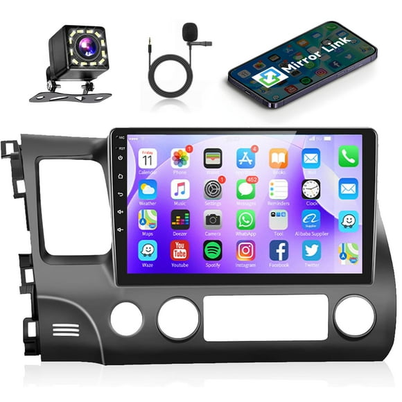 Radio estéreo de coche Podofo para Honda Civic 2006-2011, 10.1 pulgadas, Android
