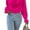 Hot Pink, variant on Elegant Plain Top Cowl Neck Apricot Long Sleeve Women's Blouses XS (2)