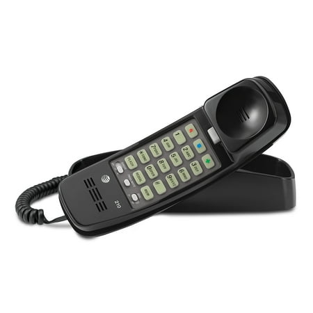 - AT&T TML 210M Corded Trimline Phone With Lighted Keypad (Black)