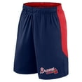 thumbnail image 2 of Men's Fanatics Navy/Red Atlanta Braves Launch Polyester Shorts, 2 of 3