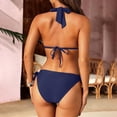 thumbnail image 5 of JoveMarine Women's Tie Side Bikini Set Two Piece Swimsuit Adjustable Straps Beach Bathing Suit Summer Bathing Suit For Womens Swimsuits Navy XL, 5 of 7