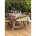 thumbnail image 2 of Outdoor Tablecloth with Umbrella Hole and Zipper, Spring Easter Bunny Rectangle Table Cloth 60x120 Inch Waterproof Tablecloth, Grey Wooden Red Floral Easter Eggs Picnic Table Cover for Patio Camping, 2 of 7