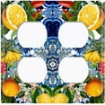 thumbnail image 3 of Metal Light Switch Plate Cover Elegant Floral Fruit Blue Tile Pattern TIL018, 3 of 13