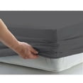 thumbnail image 2 of Solid New Egyptian Cotton 1000 Thread Count 1 Piece Fitted Sheet Extra Long Fit Upto 21" Inches Deep Pocket(Elephant Grey, Queen Size), 2 of 3