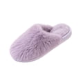 thumbnail image 3 of SAWOBUUN Womens Closed Toe Fuzzy Slippers Cozy Warm Fluffy Faux Fur House Slippers Winter Indoor Plush Scuff Slippers, 3 of 5
