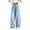 Light Green, variant on Girls Wide Leg Jeans Color Block Drawstring Cuffed Denim Pants Side Line Baggy Barrel Pants Thin Y2K Vintage Boyfriend Jeans