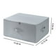 thumbnail image 3 of Caja de almacenamiento de tela lavable con cremallera | Bolsa organizadora grande para ropa y colchas | Contenedor plegable para el hogar, viajes y almacenamiento de temporada | Gris, 3 of 9