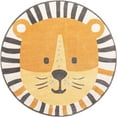 thumbnail image 2 of Unique Loom Whimsy Kids Collection Area Rug - Lion (7' 10" Round Light Brown/Black) Perfect For Kids Bed Room/Nursery Room/Living Room/Class Room/Play Room, 2 of 5