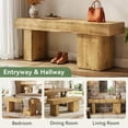 thumbnail image 6 of Fimind Thickened Solid Wood Bench, 47" Rustic Farmhouse Entryway Bench with Artistic Legs, Heavy-Duty Dining Seat for Kitchen, Living Room, Hallway, Bedroom, Natural, 6 of 7