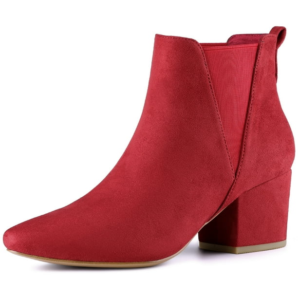 Botines Chelsea Allegra K de tobillo Talón de bloque punta Estrecha Rojo 38