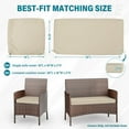 thumbnail image 4 of Pakunoda 3Pcs Patio Cushion Covers 4-Seater Outdoor Cushion Slipcovers Replacement with Zipper for Garden Couch Wicker Rattan Sofa Furniture, Cover Only, Cream, 4 of 6