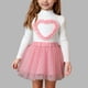 thumbnail image 1 of Conjunto de falda y top de malla para niña, conjunto de dos piezas, top y falda, blusas de manga larga y cuello redondo, blusas de poliéster para niños, 1 of 8