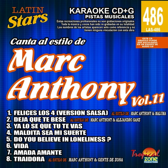 Karaoke Latin Stars 486 Marc Anthony Vol.11