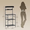 thumbnail image 2 of HOMCOM Kitchen Baker's Rack with Power Outlet, Coffee Bar Station with Adjustable Shelves and Hooks, Distressed Black, 2 of 7