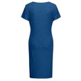 thumbnail image 4 of Lilgiuy Women's Maternity Dress Pregnant Dress for Photoshoot Wedding Guest Charming Short Sleeve Round Neck Solid Middle Length Split Dress Blue, 4 of 4