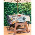thumbnail image 3 of Outdoor Tablecloth with Umbrella Hole & Zipper, Orange Pumpkins Fall Rectangle Tablecloth 60x120 Inch, Thanksgiving Maple Leaf Rustic Patio Table Cover Waterproof Table Cloth for Picnic/Party, 3 of 6