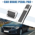 thumbnail image 2 of Coche Auto Pie Pedal Pastillas Acelerador Freno Pedal Cubierta Kit Plateado Tono Negro, 2 of 7