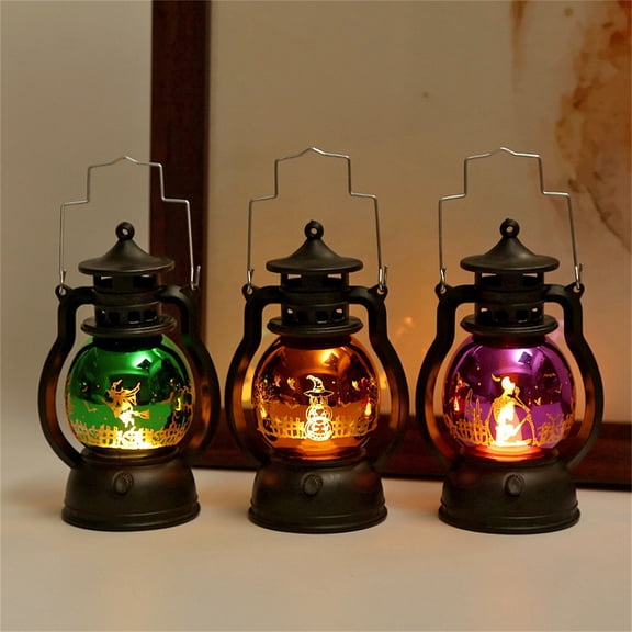 Happy date Halloween Hanging Outdoor Lanterns, Waterproof Retro Lights, Horror Theme Party Birthday Gifts Decor for Backyard,Lawn,Tree,Steps