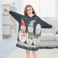 thumbnail image 5 of FORMRS Wearable Blanket Hoodie with Sleeves for Kids Cozy Flannel Sweatshirt, Green Snowmen, 5 of 7