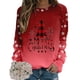 thumbnail image 3 of Gibobby Sudaderas navideñas Sudadera para Mujer con Estampado De Navidad, Cuello Redondo, Cuello Redondo, Tops Cómodos, Camisas De Entrenamiento De Manga Larga(Rojo de la sandía,G), 3 of 5