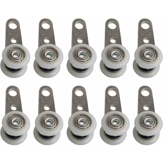 Juego de 10 ruedas para ventanales o puertas correderas - Metal y plástico - 4,5 x 1,9 cm