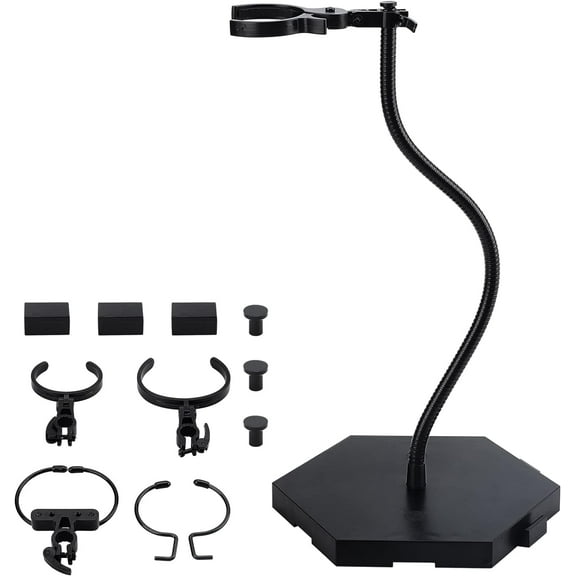 Figure Stand (Snake-Like Flexible Metal Hose) Action Assembly Action Figure Display Holder Base Black Model Support Stand Action Figure Display DIY